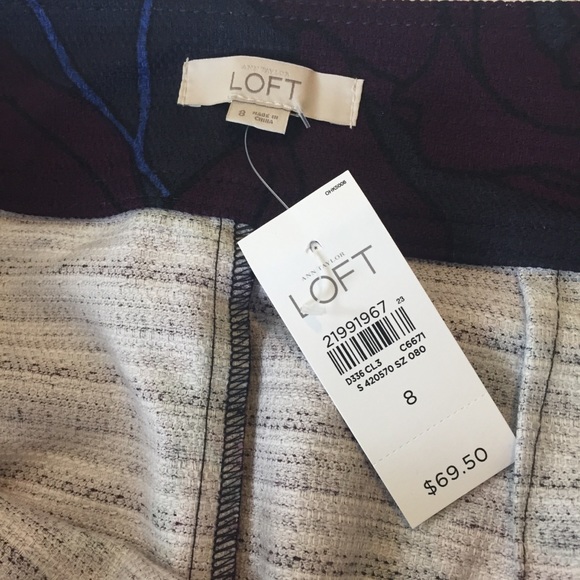 Ann Taylor Loft Purple Print Pencil Skirt NWT - Picture 8 of 8